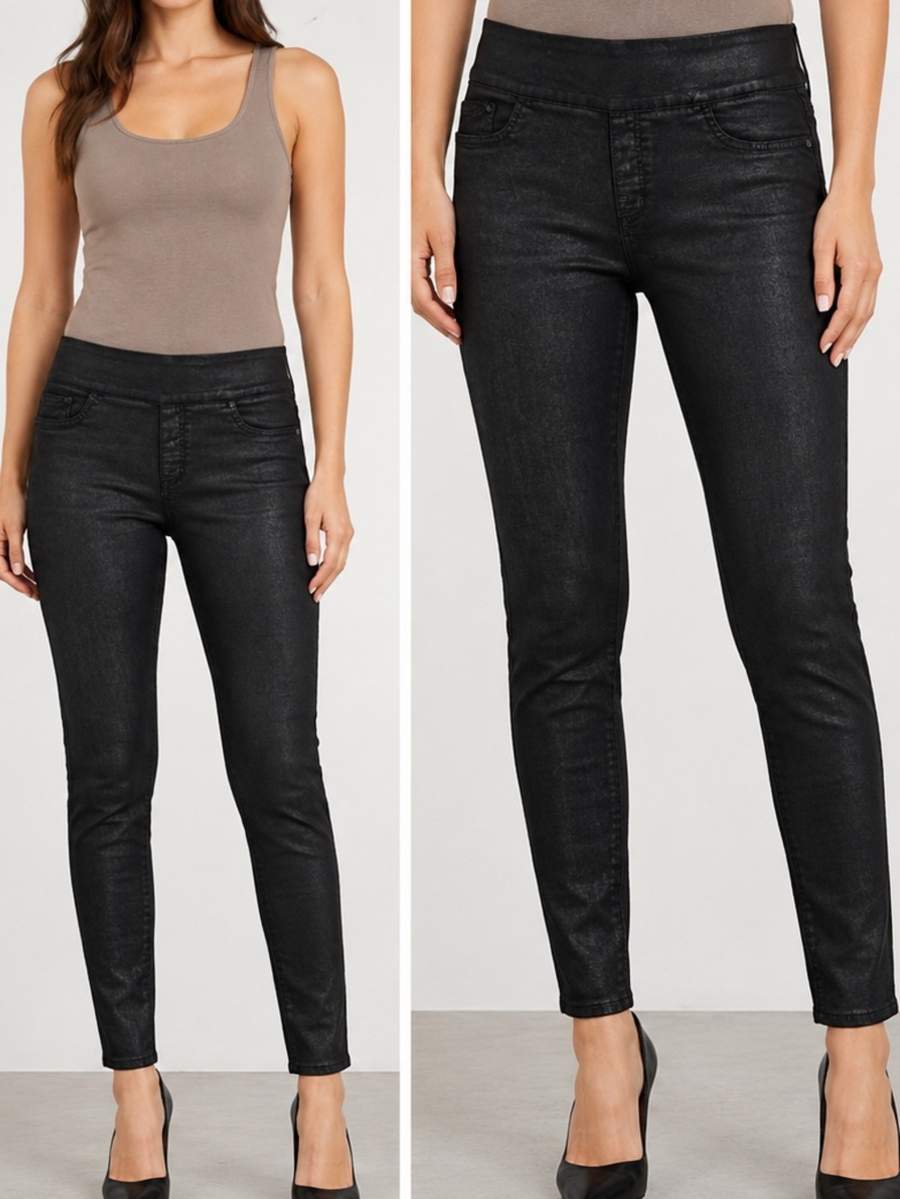 Rock & Republic Denim black slight metallic jegging Size 18 Like New